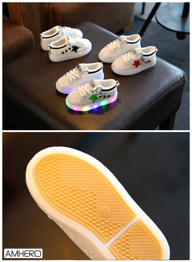 Детские кроссовки Amhero - «Stars» с LED подсветкой
